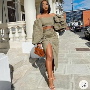 ASOS Olive Green Skirt Set